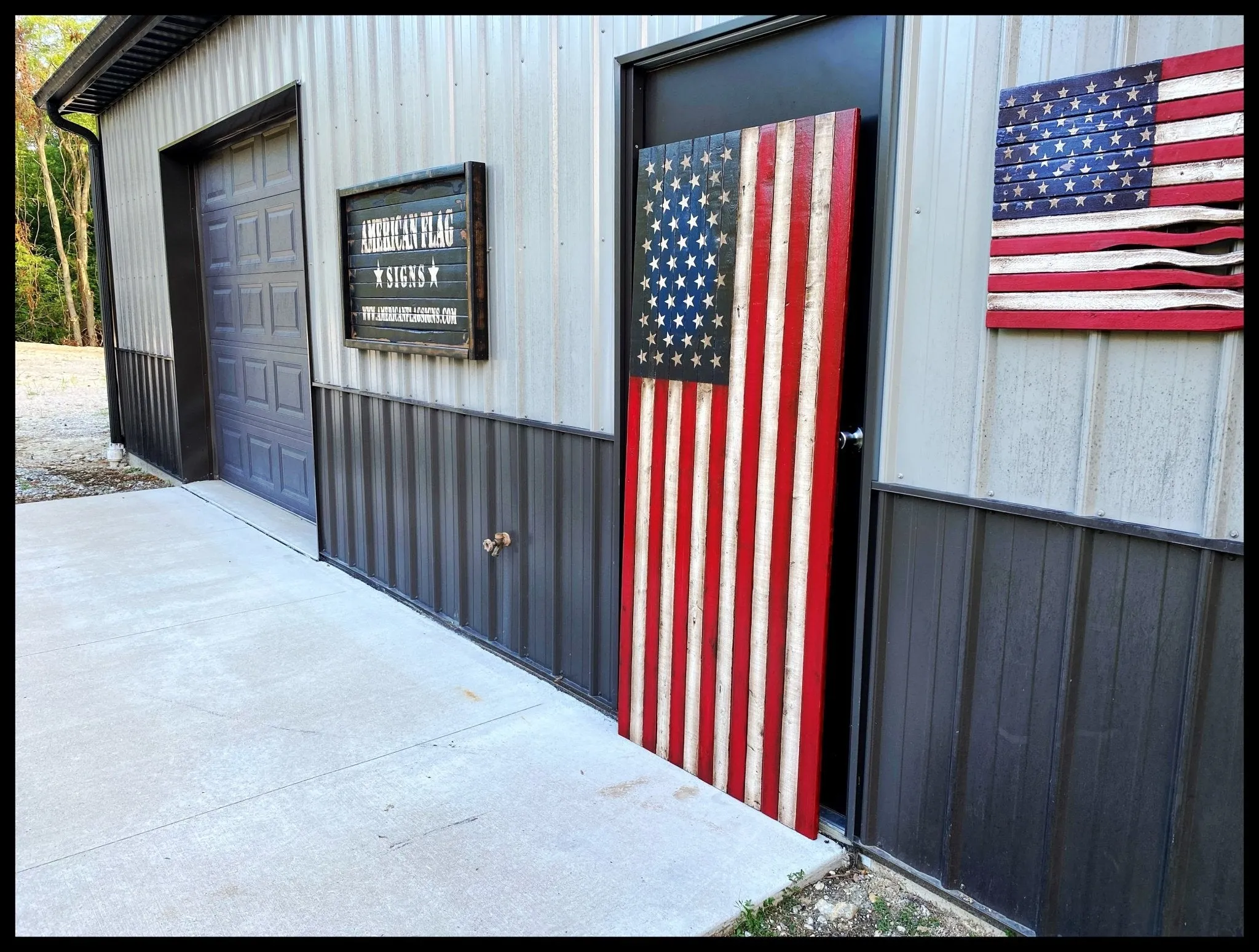 Oversized Vertical American Flag - Giant Wood Flags