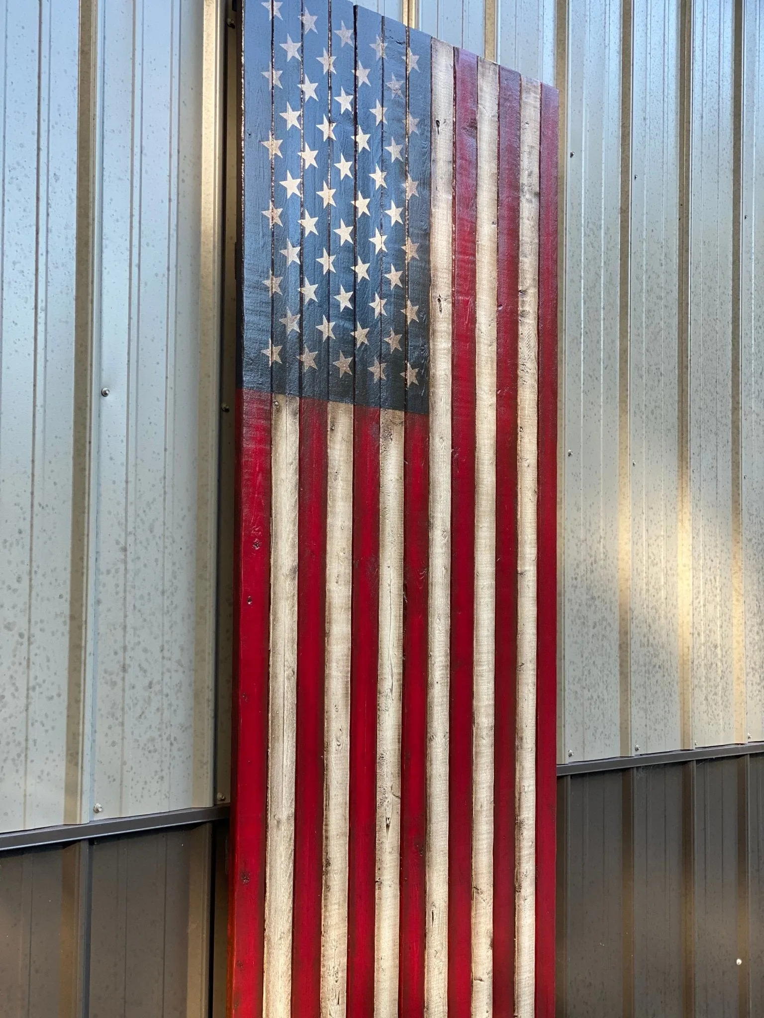 Oversized Vertical American Flag - Giant Wood Flags