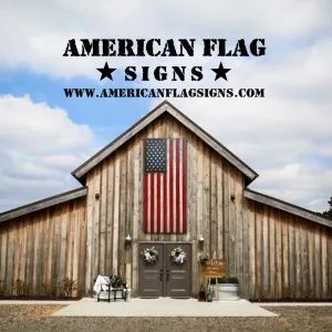 Oversized Vertical American Flag - Giant Wood Flags