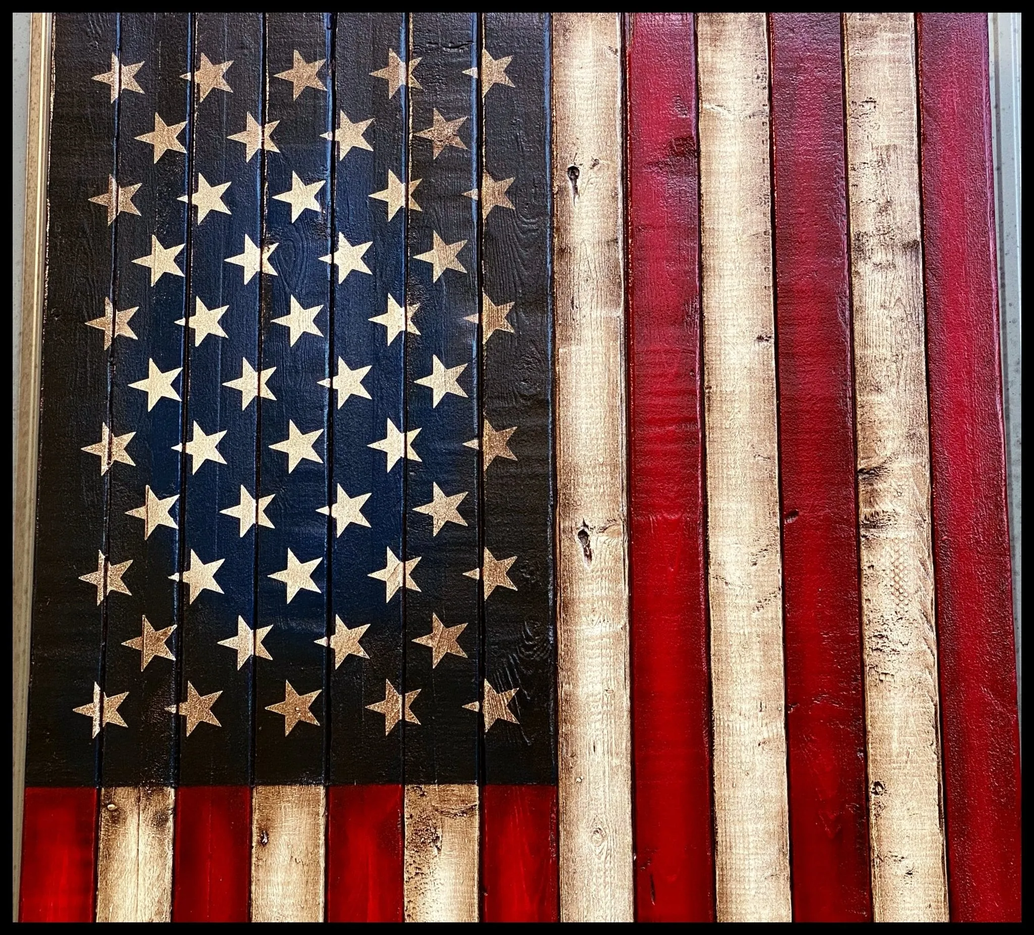 Oversized Vertical American Flag - Giant Wood Flags