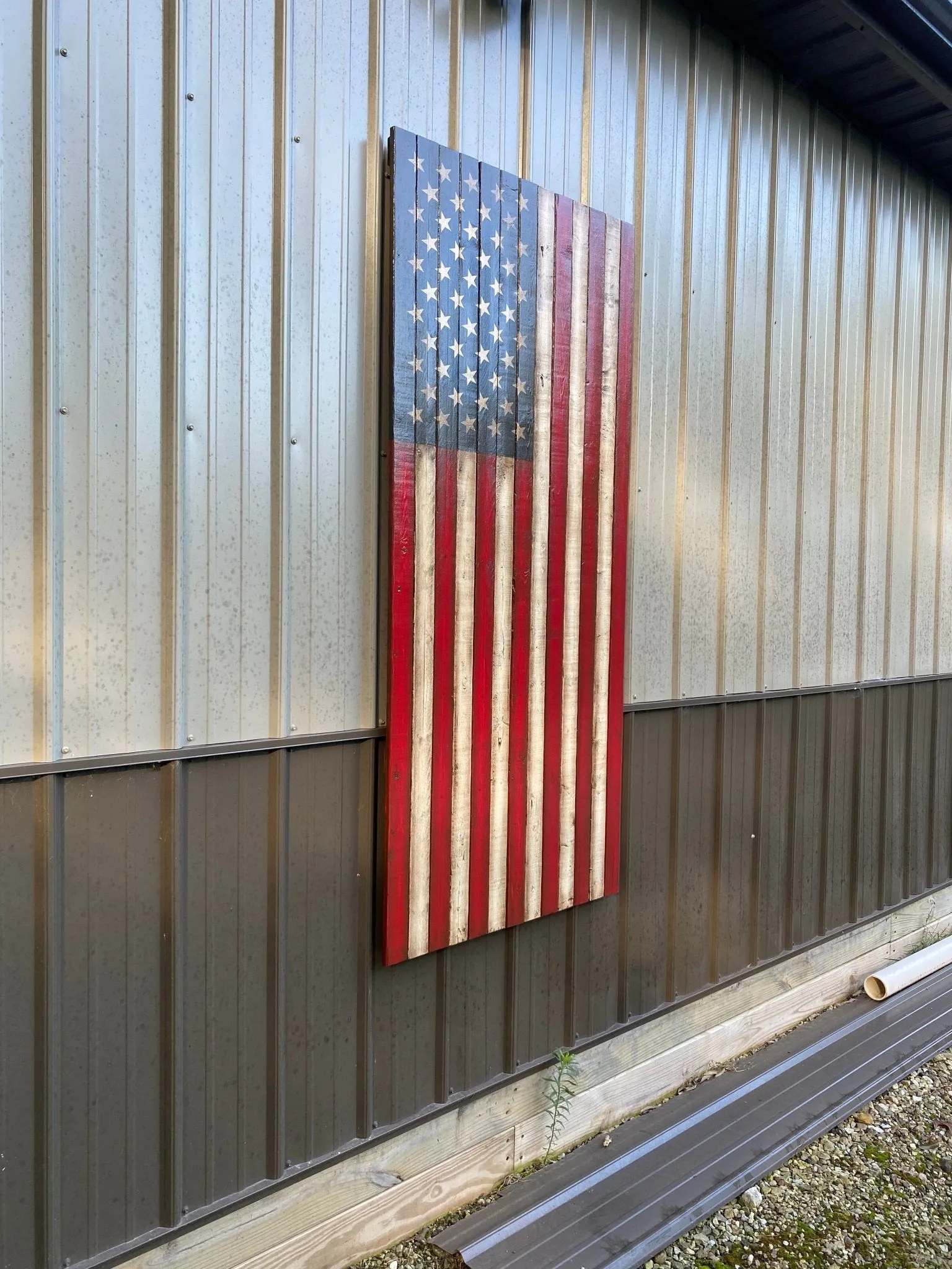 Oversized Vertical American Flag - Giant Wood Flags