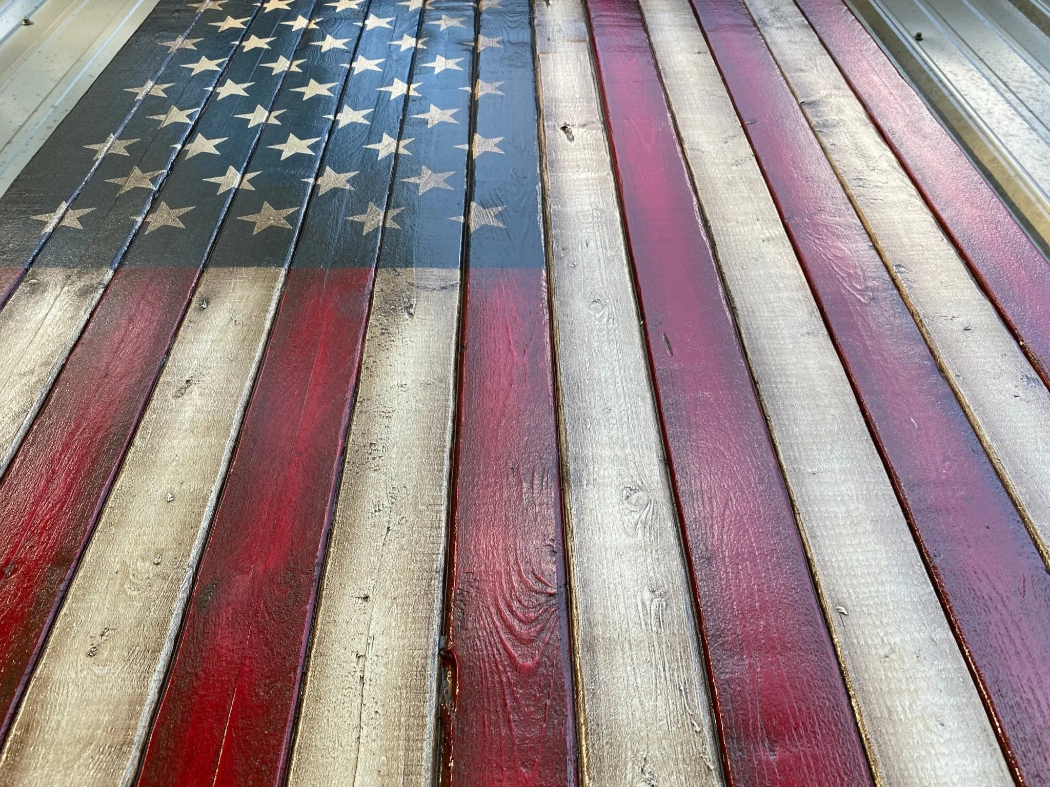 Oversized Vertical American Flag - Giant Wood Flags