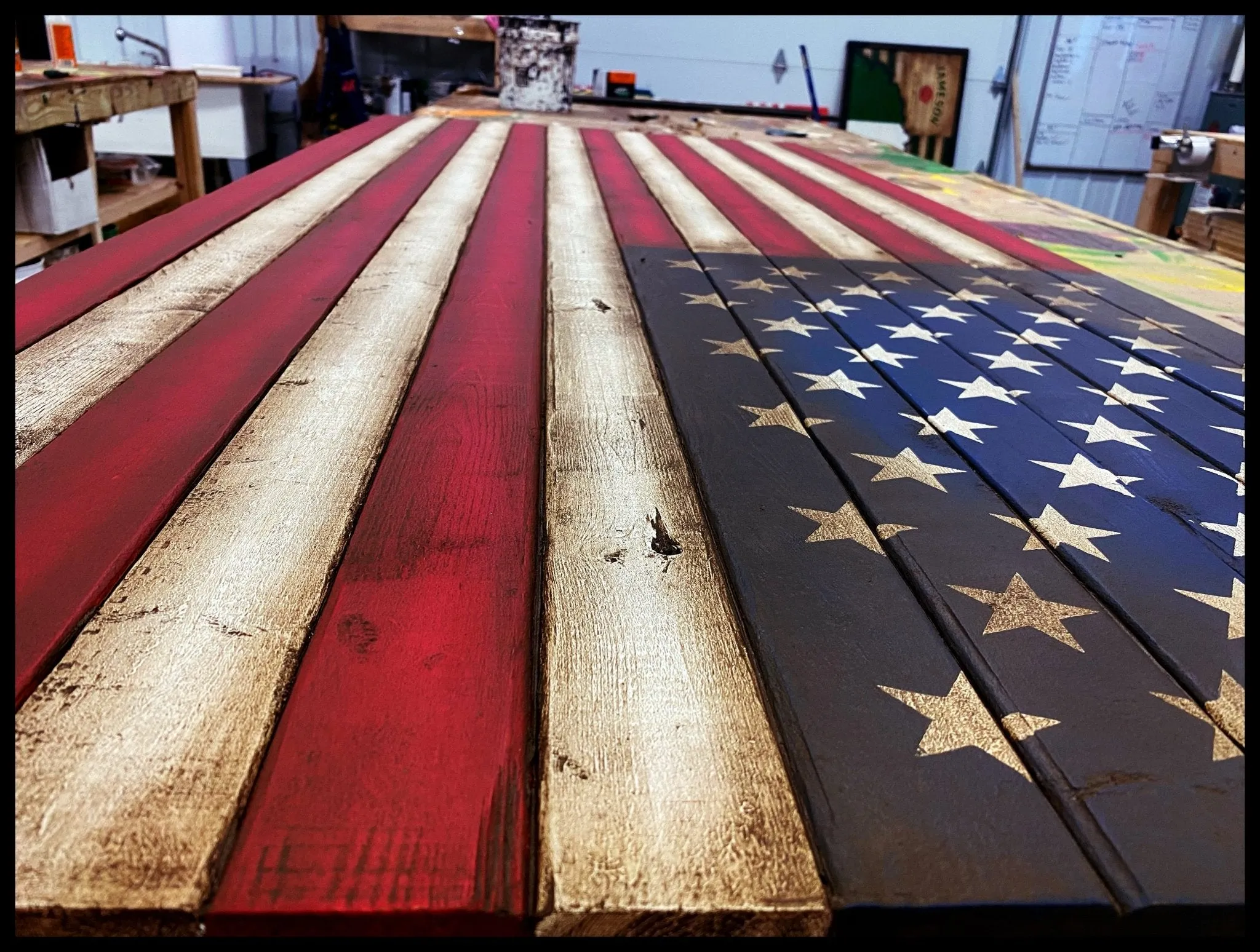 Oversized Vertical American Flag - Giant Wood Flags