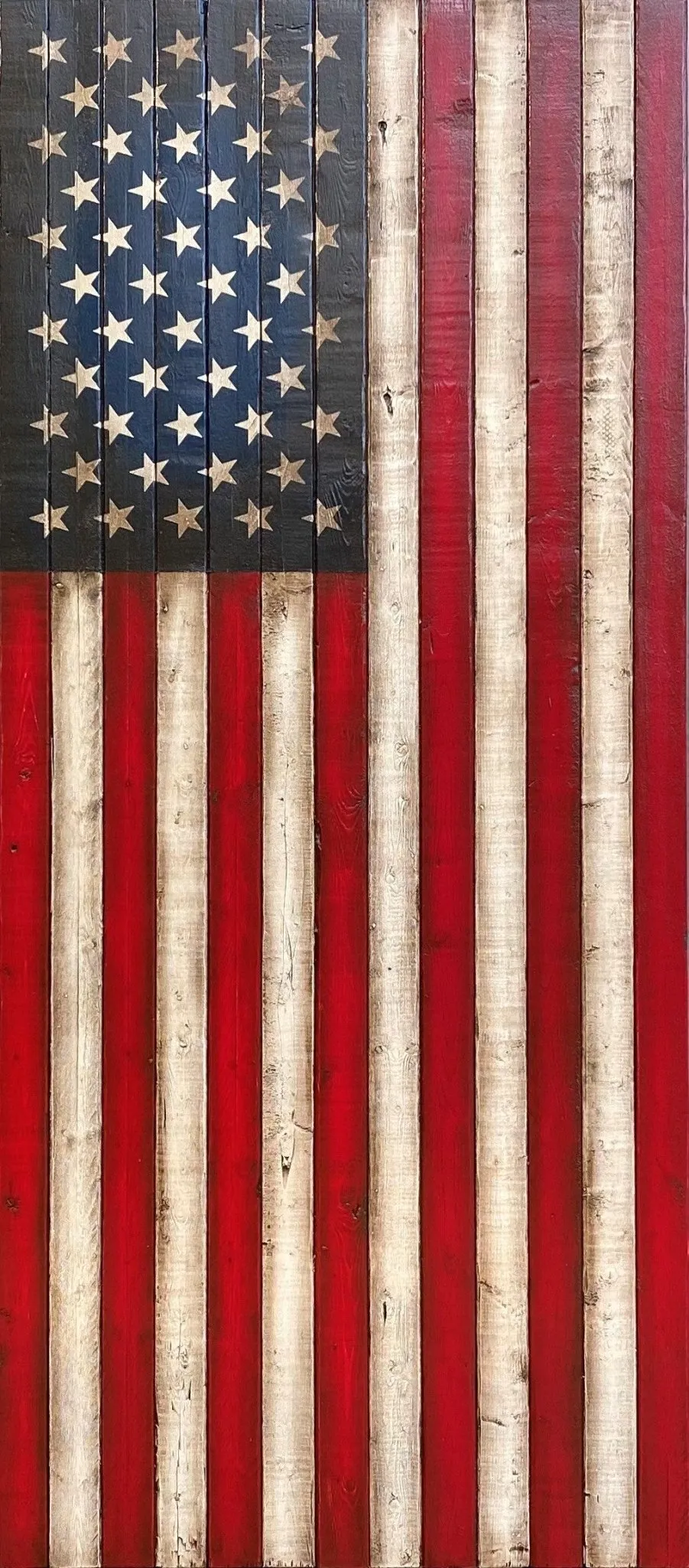 Oversized Vertical American Flag - Giant Wood Flags