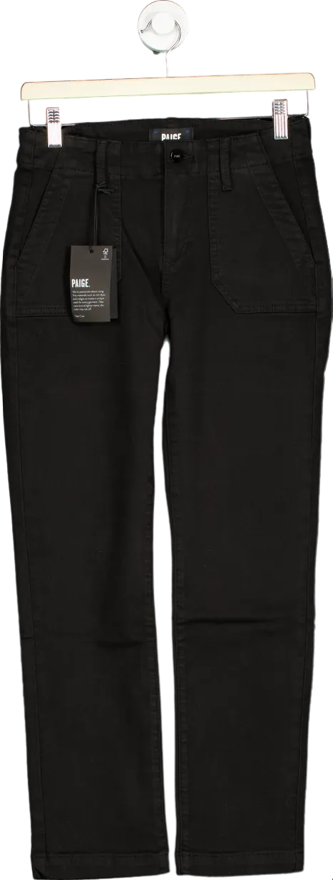 Paige Black mid-rise straight leg Mayslie Jeans UK W28