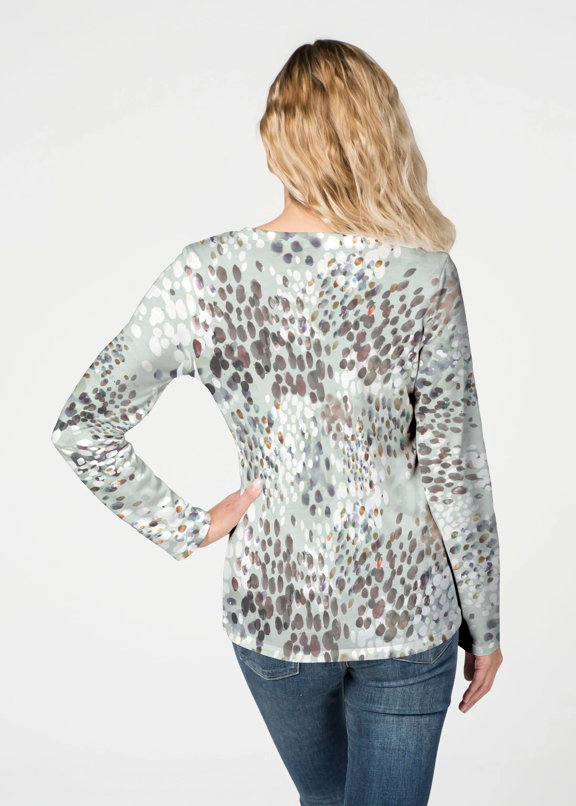 Painted Dots (8020) ~ French Terry V-neck Top