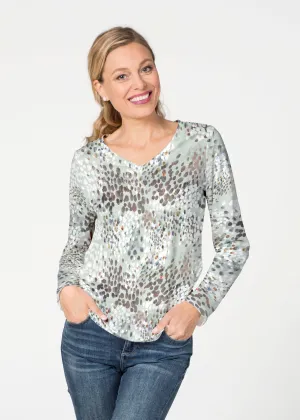 Painted Dots (8020) ~ French Terry V-neck Top