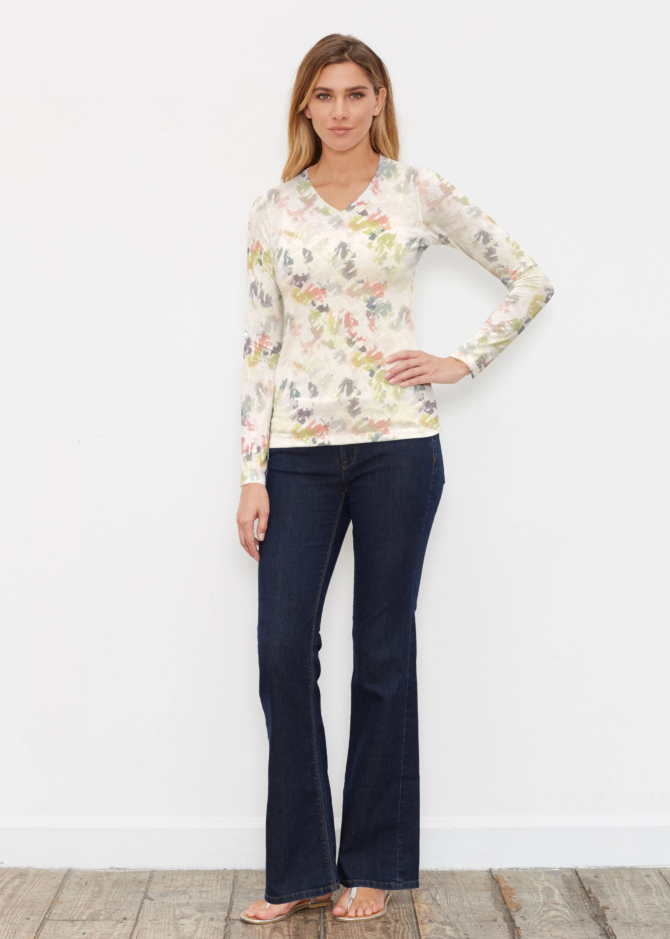Painters Palette (7928) ~ Butterknit Long Sleeve V-Neck Top