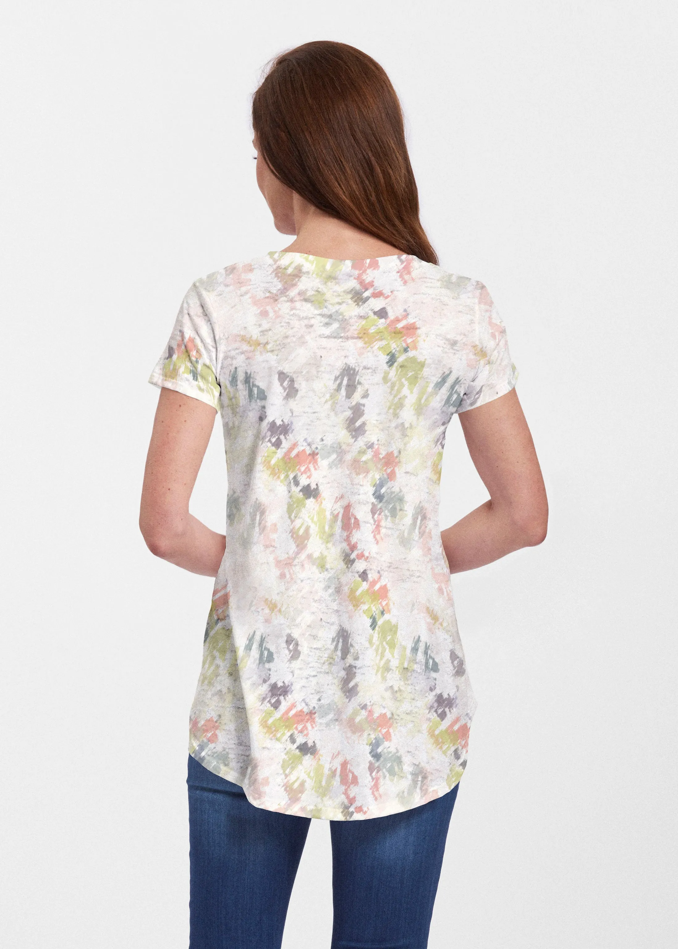 Painters Palette (7928) ~ Short Sleeve Scoop Neck Flowy Tunic