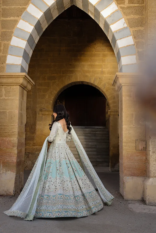 Pakistani Bridal Dress in Premium Gown Dupatta Style