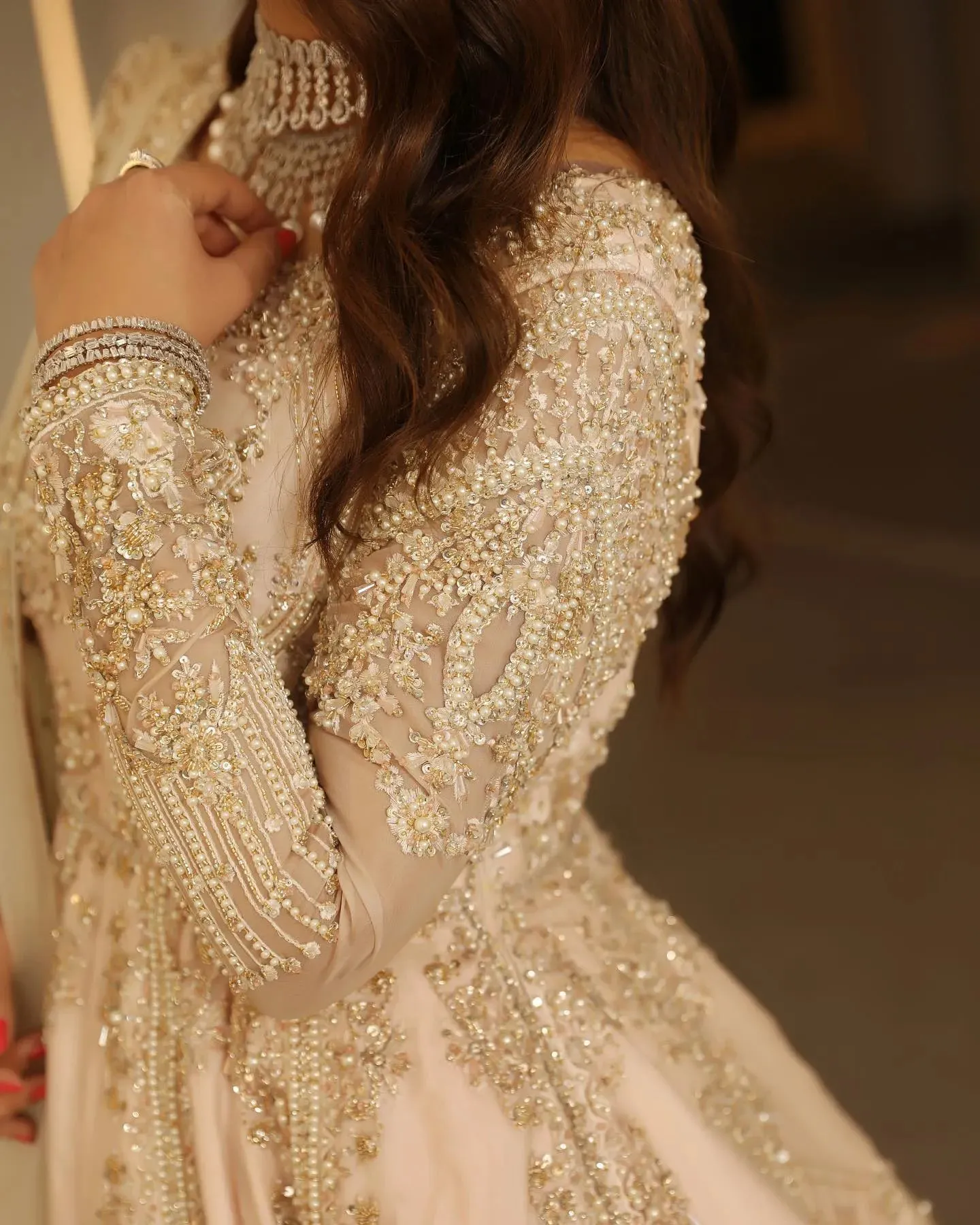 Pakistani Bridal Frock with Tail Lehenga Dress #BS923