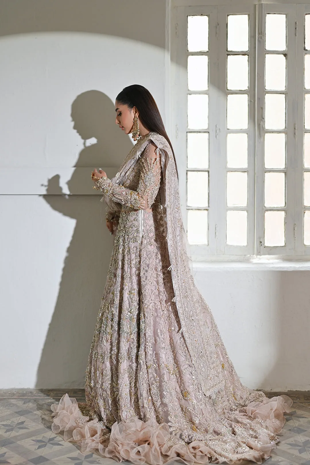 Pakistani Bridal Outfit in Premium Embellished Gown Style
