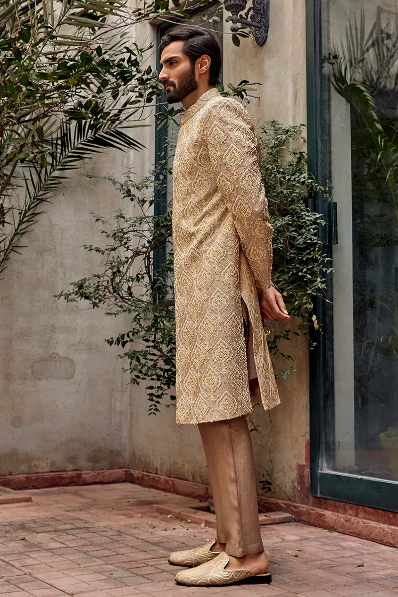 Pakistani Groom Dress in Premium Karandi Sherwani Style