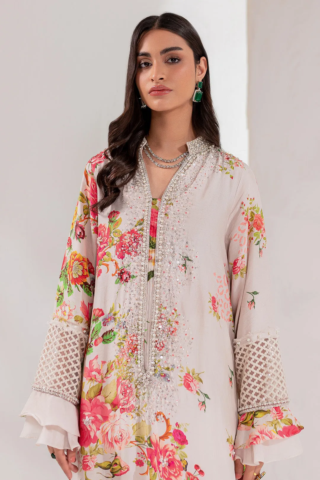 Pakistani Party Dress in Premium Raw Silk Kaftaan Style