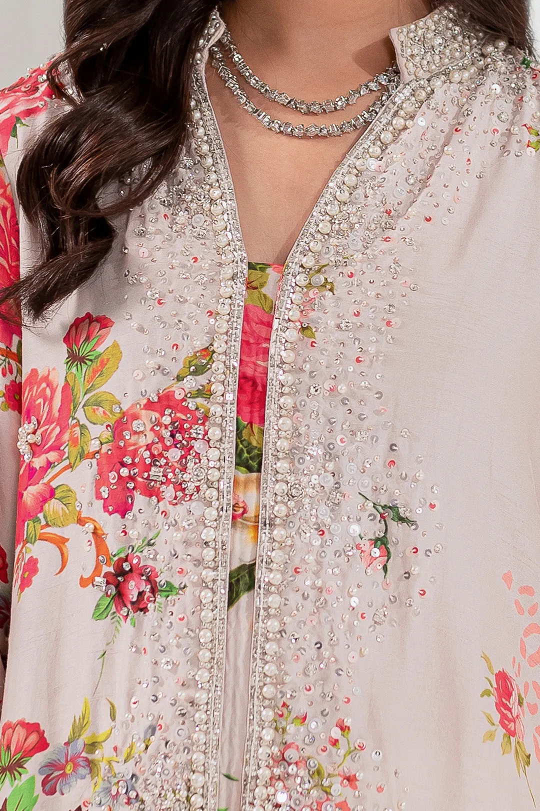 Pakistani Party Dress in Premium Raw Silk Kaftaan Style