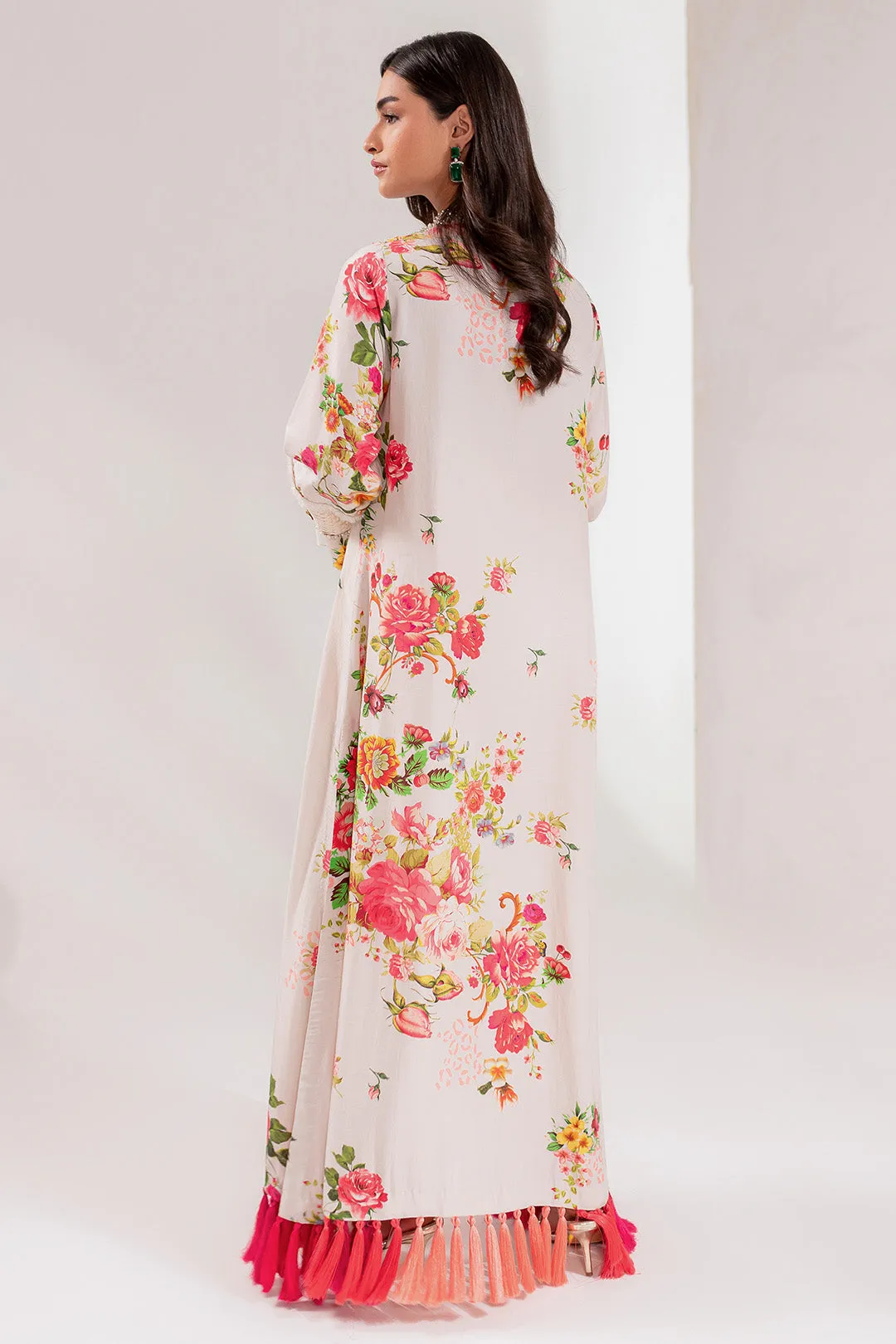 Pakistani Party Dress in Premium Raw Silk Kaftaan Style