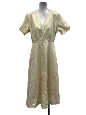 Pale Yellow V-Neck Dress OSN