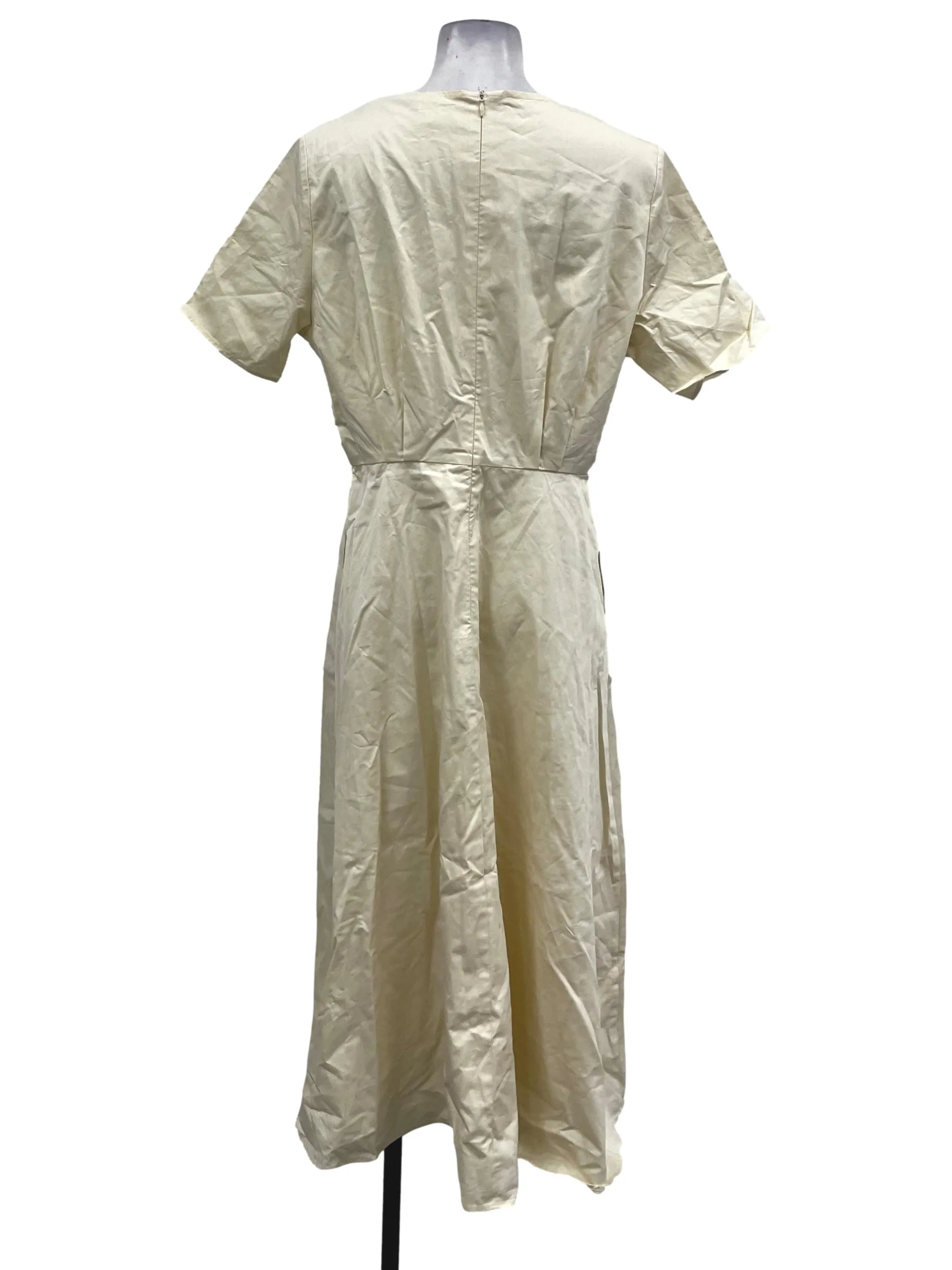 Pale Yellow V-Neck Dress OSN