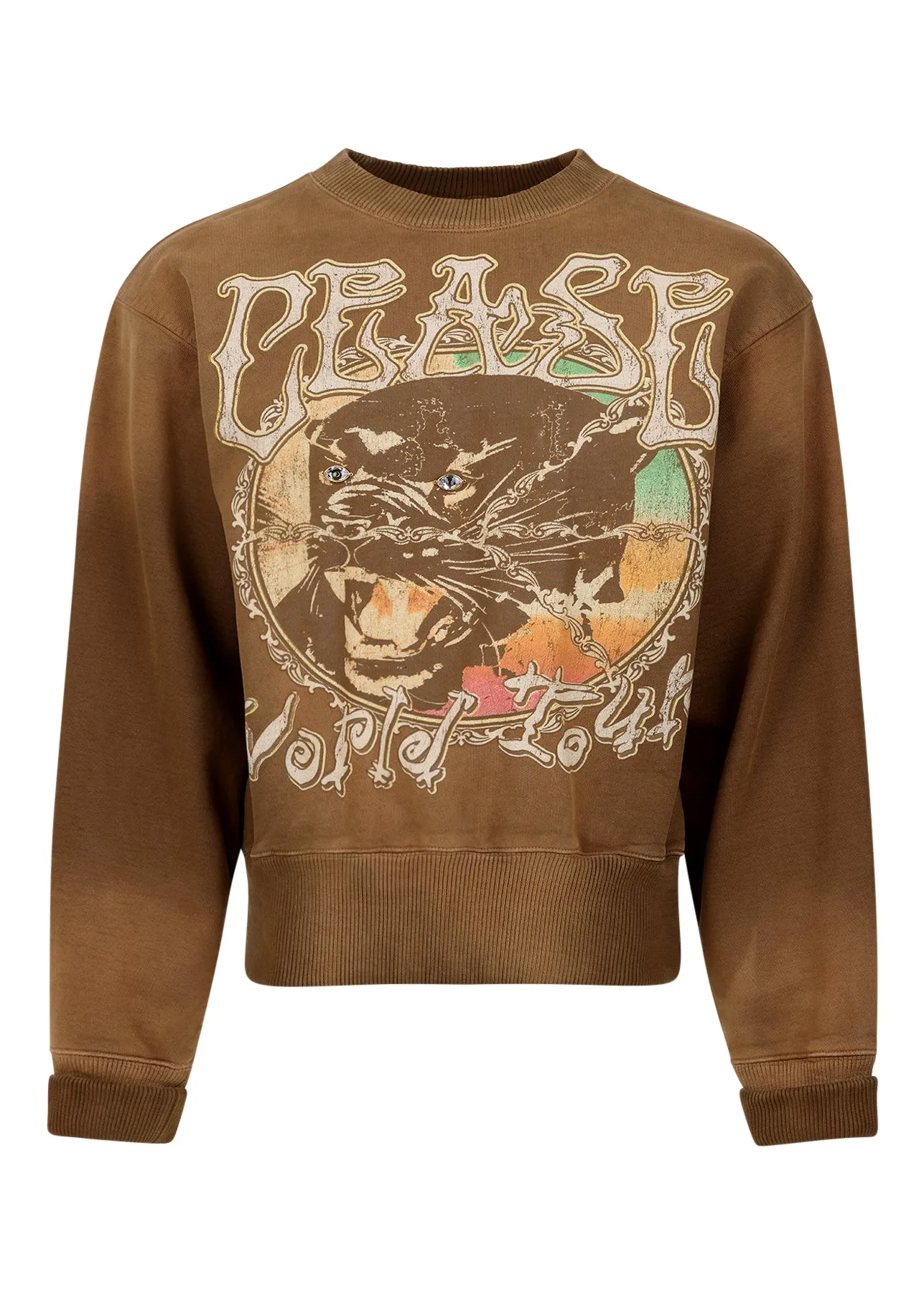 PANTHER WORLD TOUR CREWNECK (BROWN)