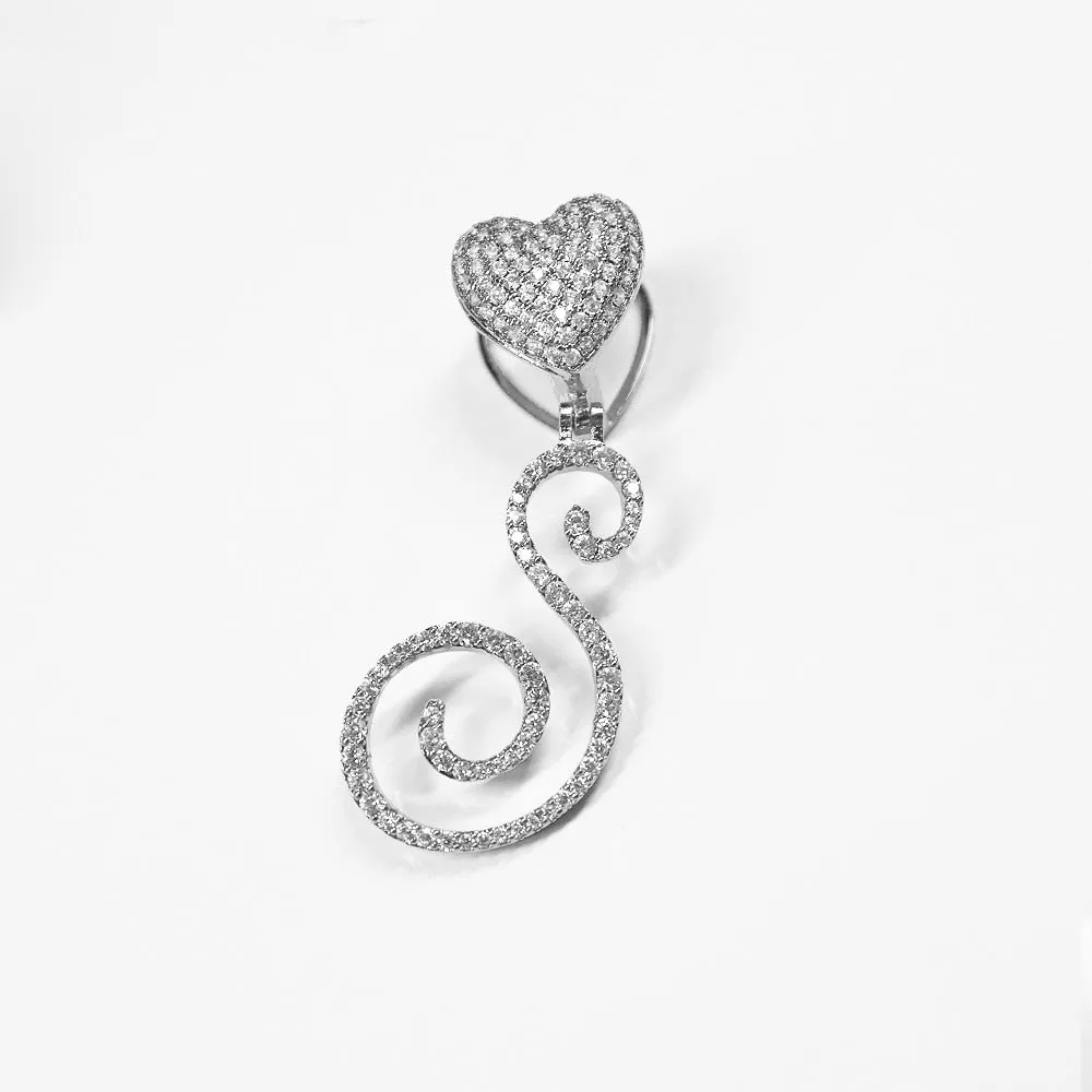 Paris Icy Classic Letter Initial Heart Necklace