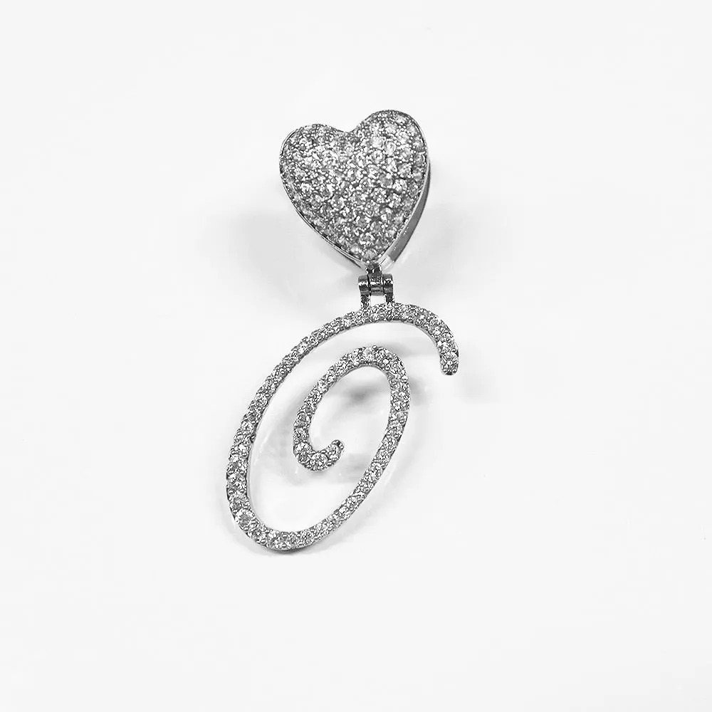 Paris Icy Classic Letter Initial Heart Necklace