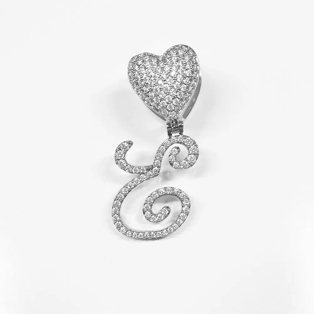 Paris Icy Classic Letter Initial Heart Necklace