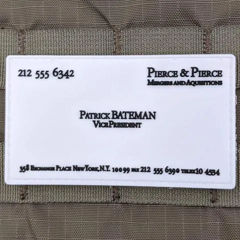 Patrick Bateman Buisness Card PVC Morale Patch