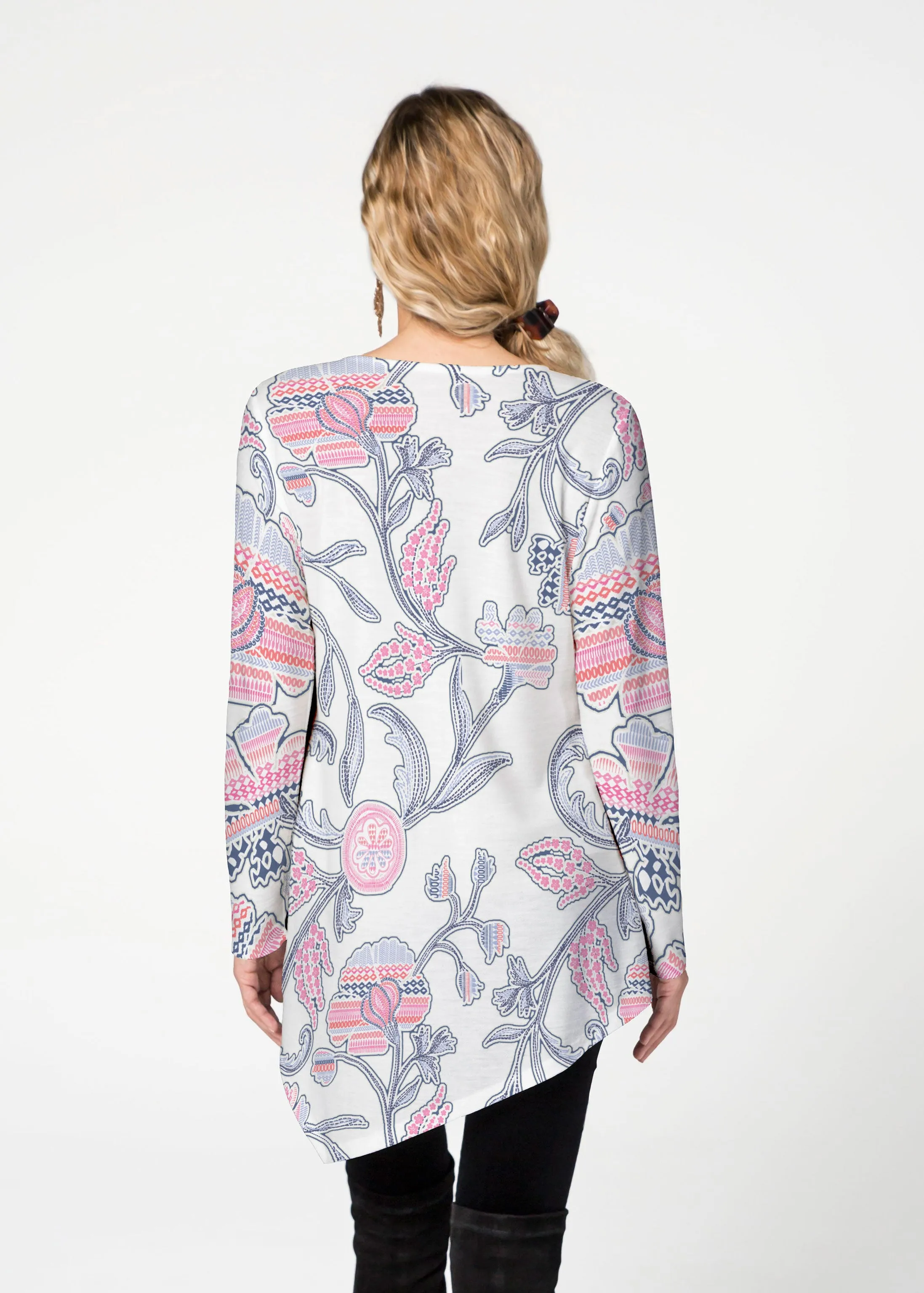 Patterns at Play Pink (7839) ~ Asymmetrical French Terry Tunic