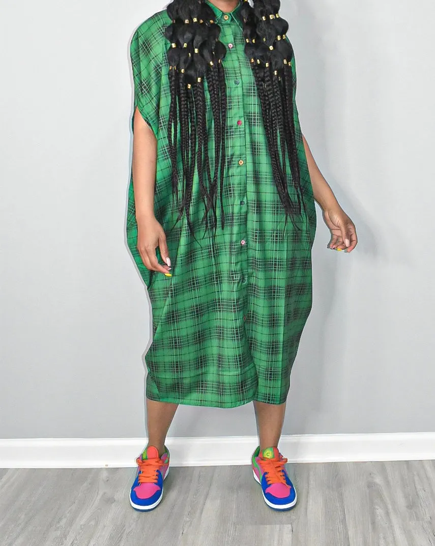 Paula Plaid Cape Dress