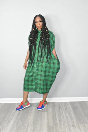 Paula Plaid Cape Dress