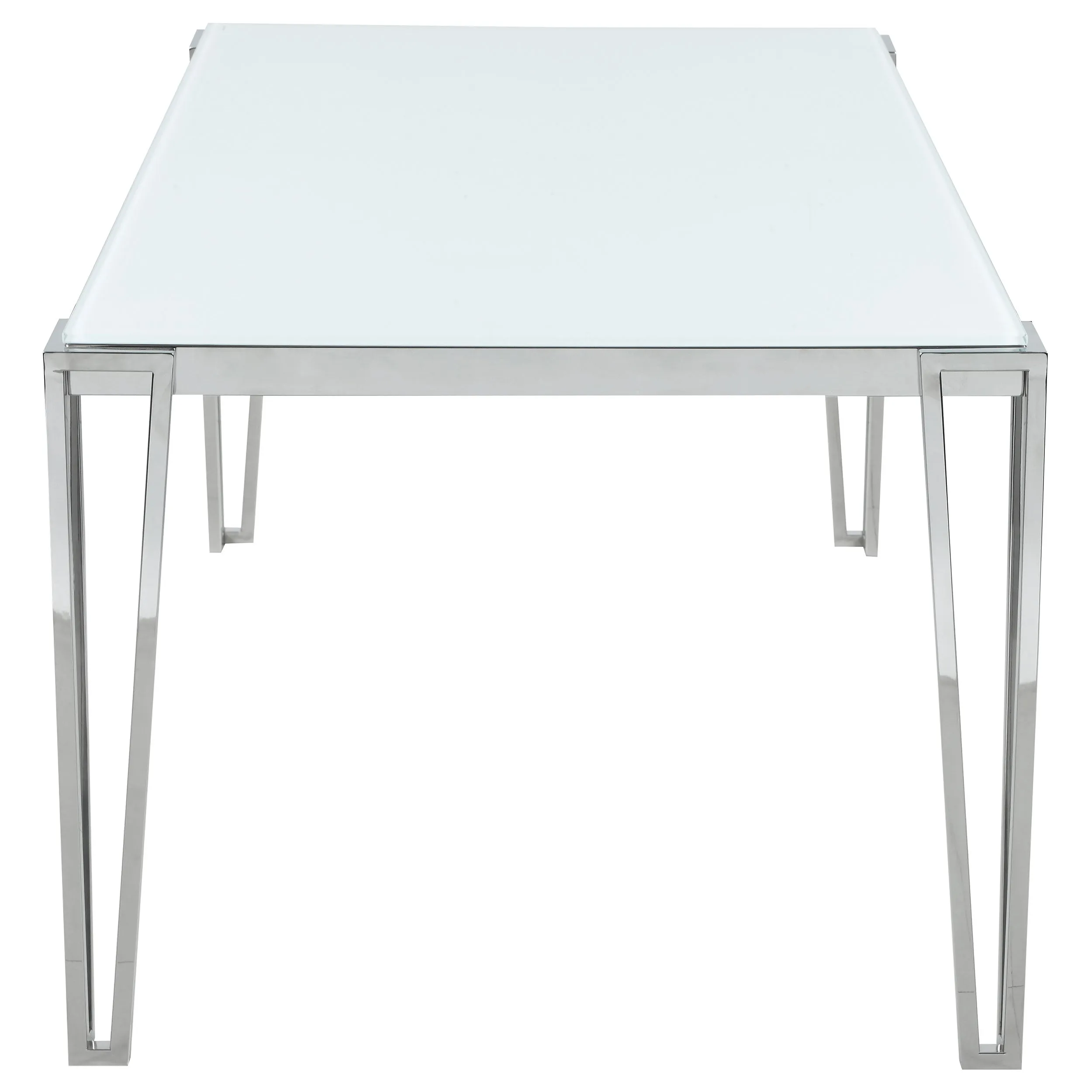 Pauline Rectangular 64-inch Glass Top Dining Table Chrome