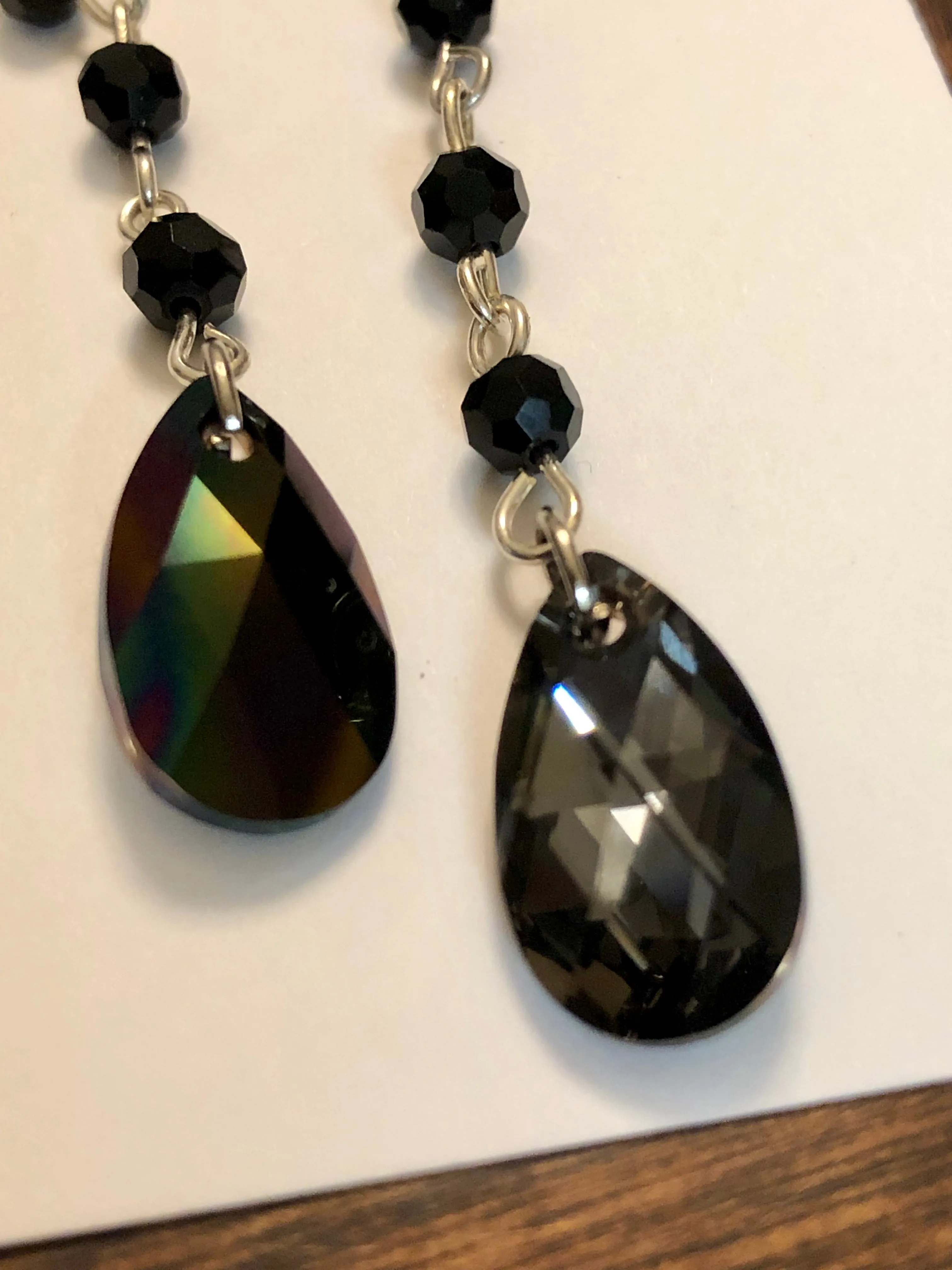 Pear Shaped Swarovski Drop Earrings