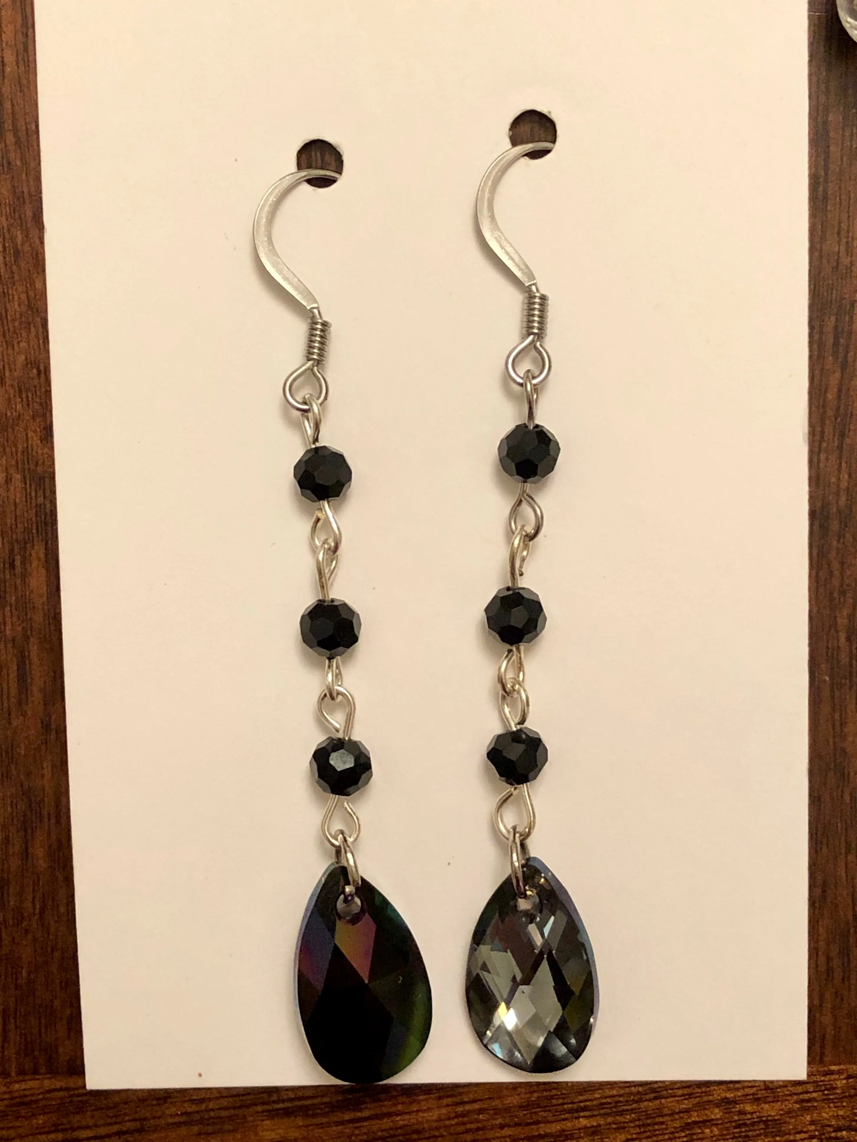 Pear Shaped Swarovski Drop Earrings