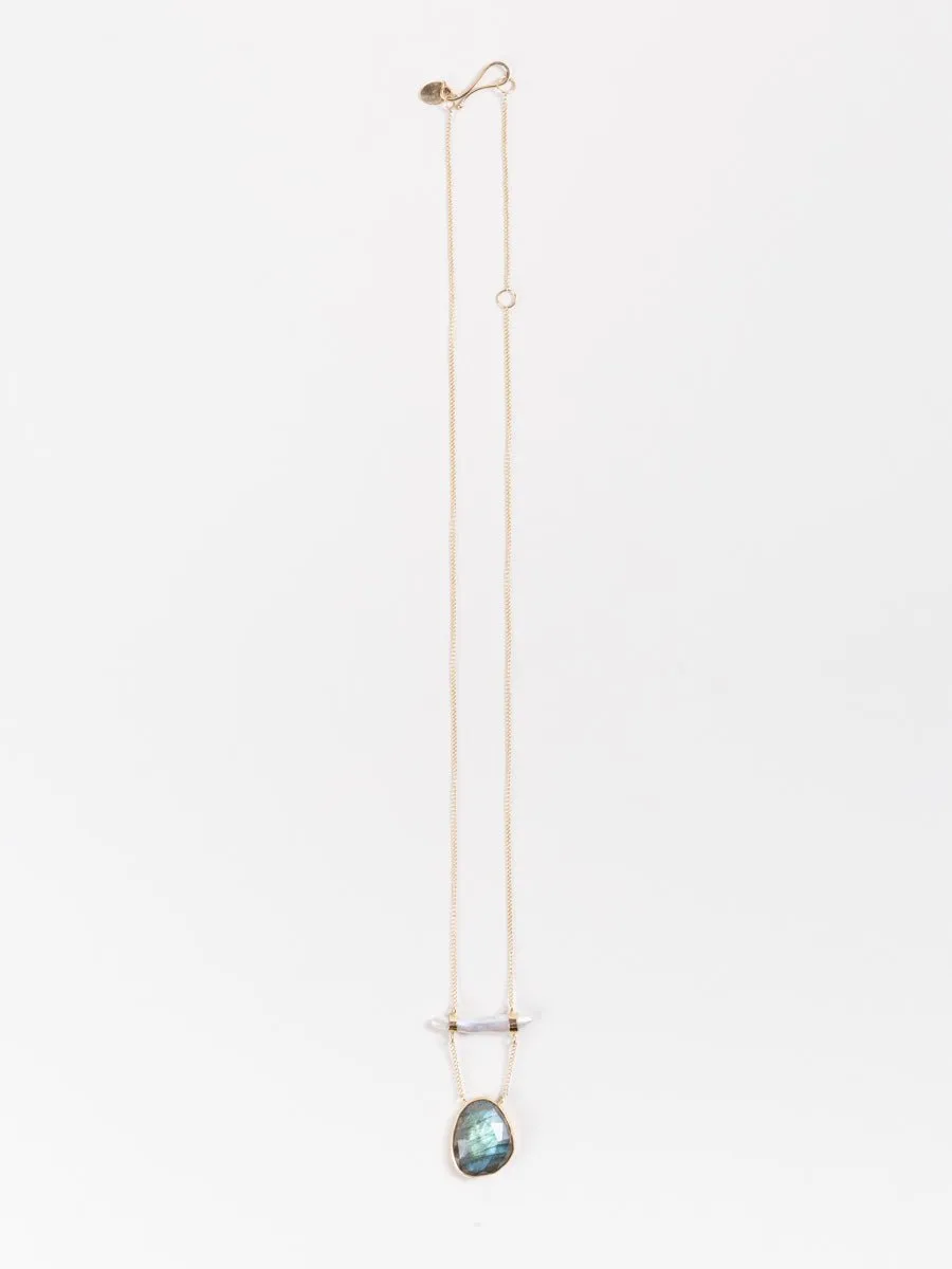 pearl & labradorite necklace