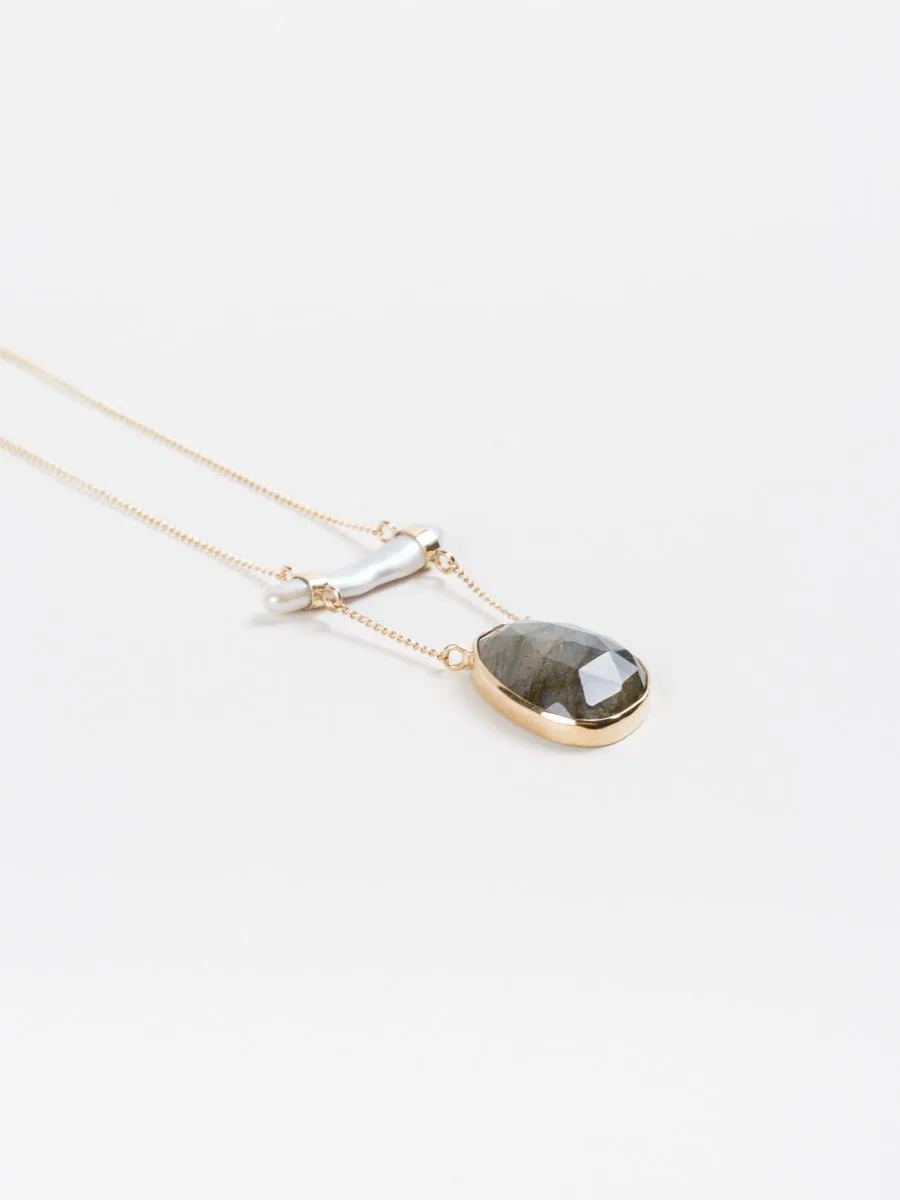 pearl & labradorite necklace