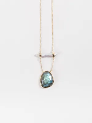 pearl & labradorite necklace