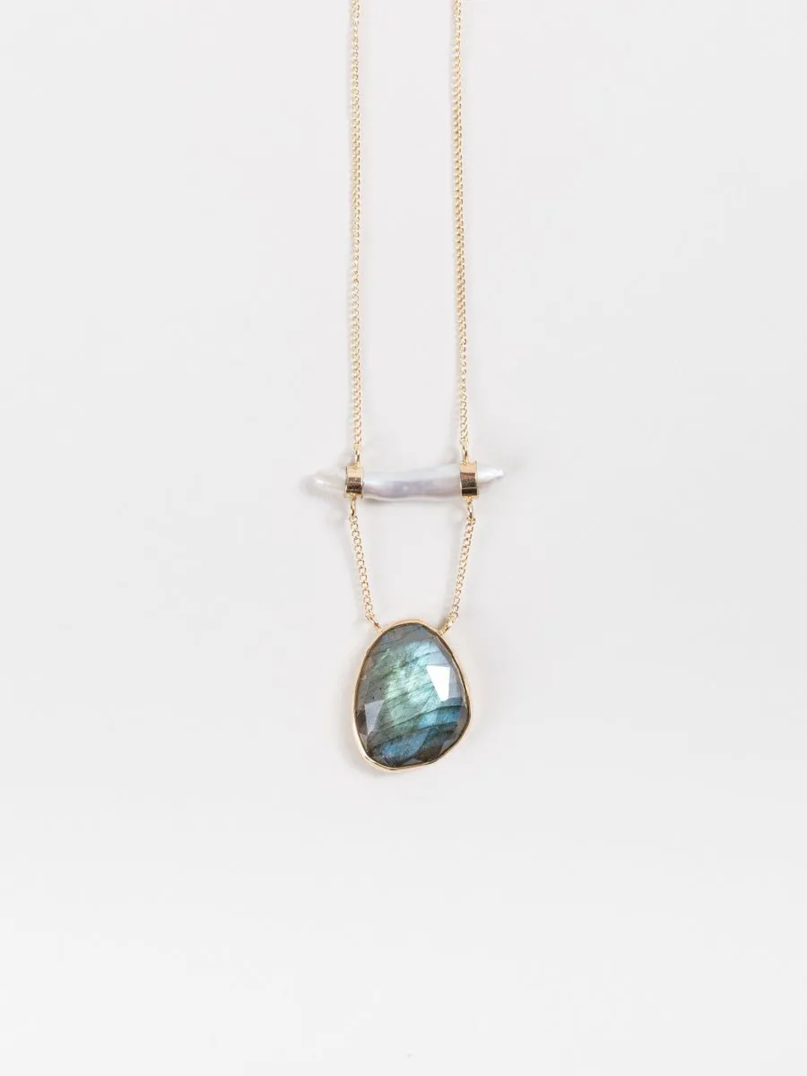 pearl & labradorite necklace