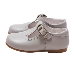 PEARL GREY T-BAR SHOES