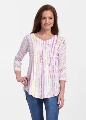 Pebble Dots Pink (7938) ~ V-neck Flowy Tunic