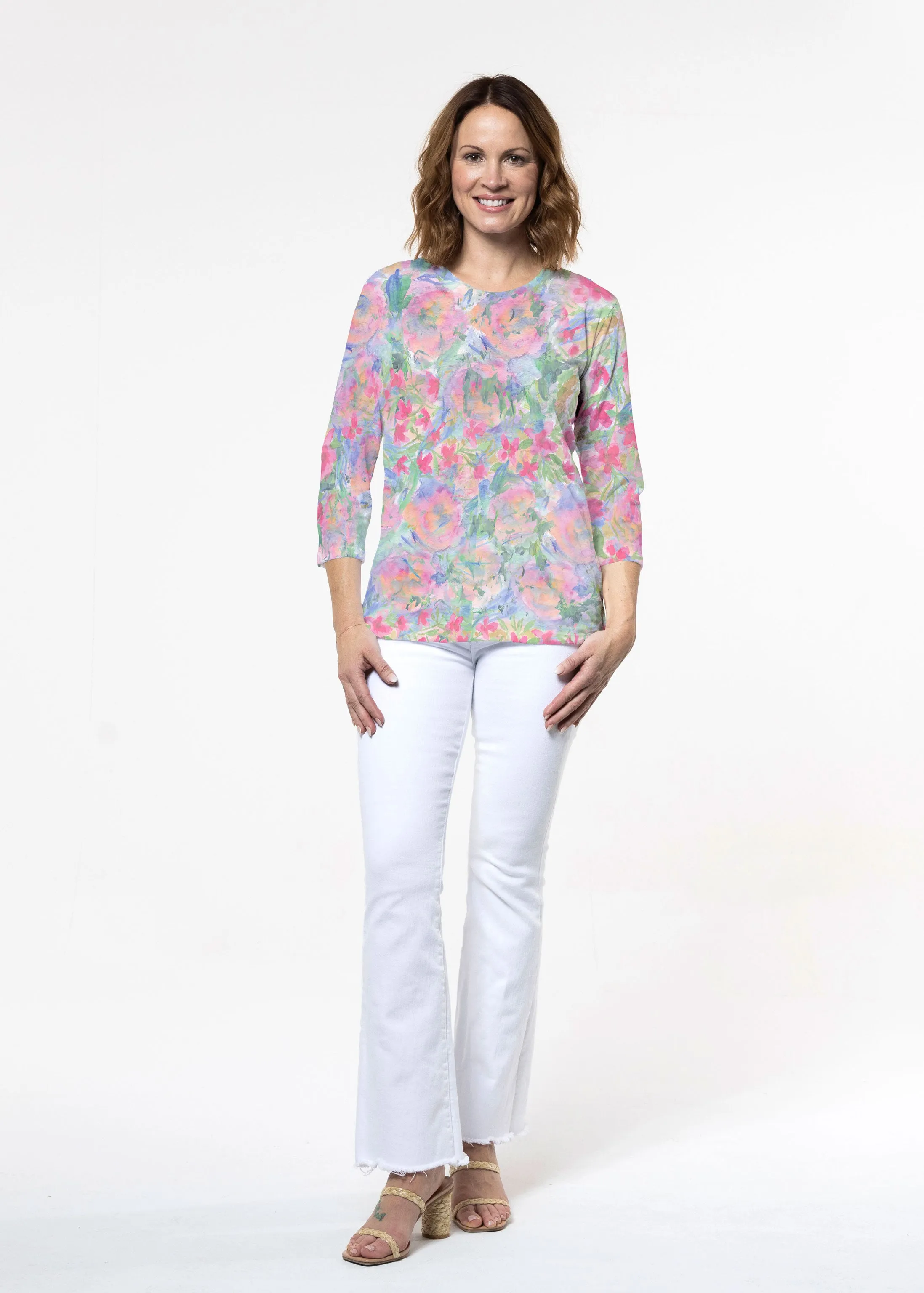 Penelope (17255) ~ Signature 3/4 Sleeve Crew Neck Top