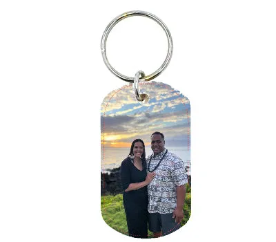 Personalized Leather Keychain - Dog Tag