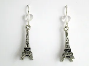Pewter & Sterling Silver Eiffel Tower dangle earrings -Paris, France, Parisian,