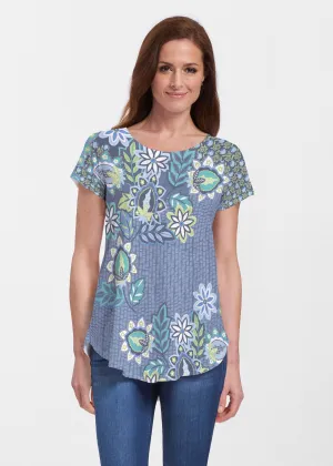 Phoebe (13581) ~ Short Sleeve Scoop Neck Flowy Tunic