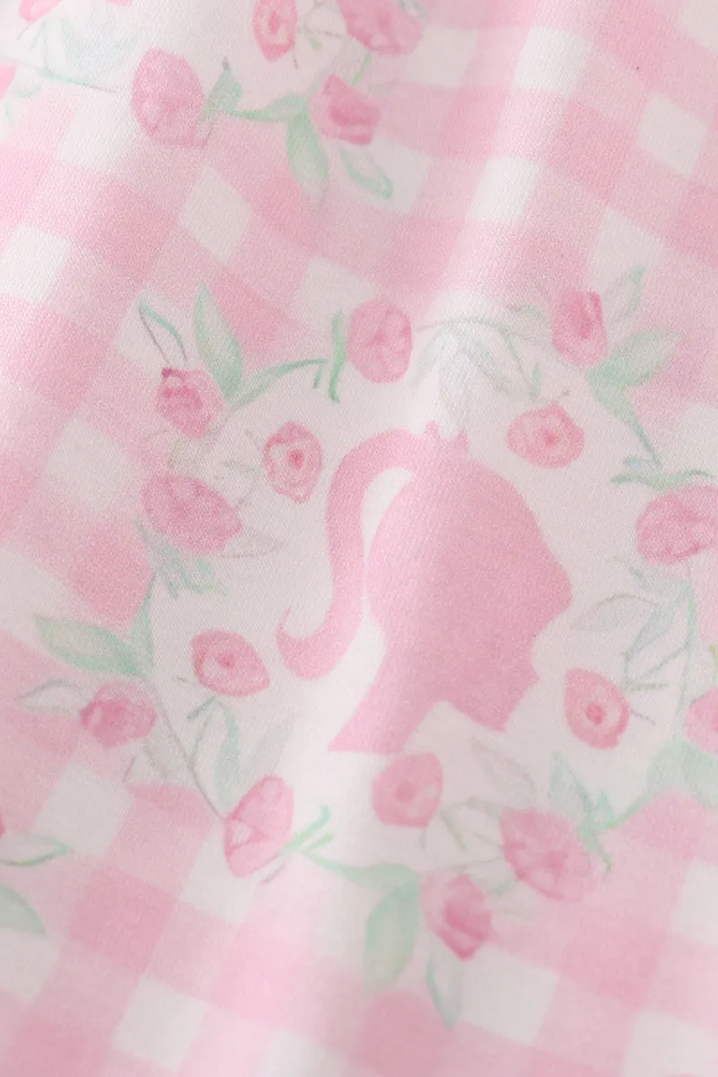 Pink Barbie Print Girl Dress