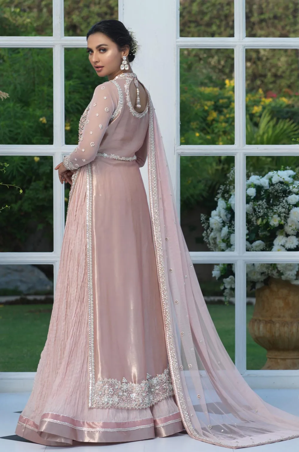 Pink Bridal Dress Pakistani in Lehenga Kameez Style