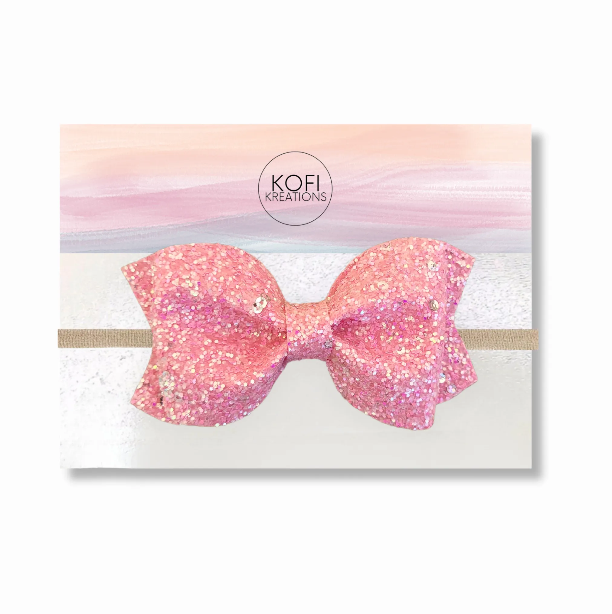 Pink Glitter Pinch Hair Bow