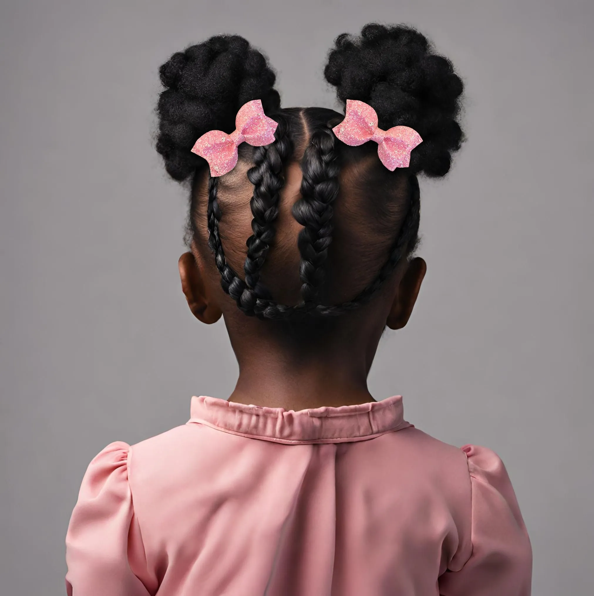 Pink Glitter Pinch Hair Bow