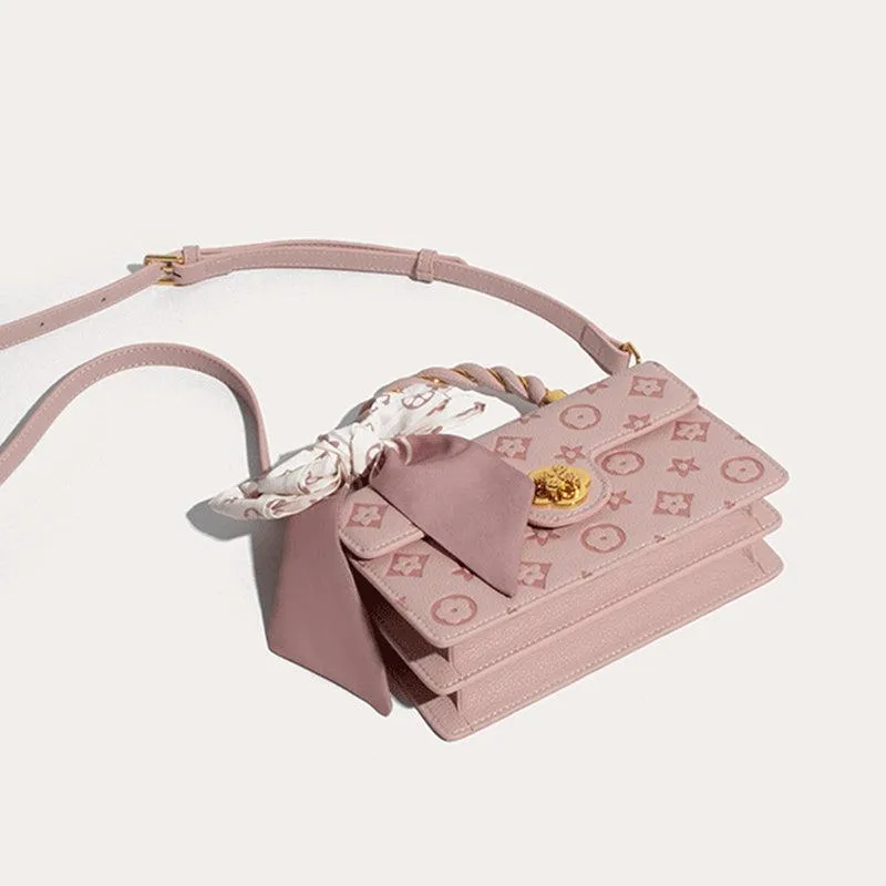 Pink handbag bag female high-end sense single shoulder messenger bag