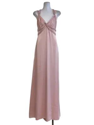 Pink Satin Maxi Dress