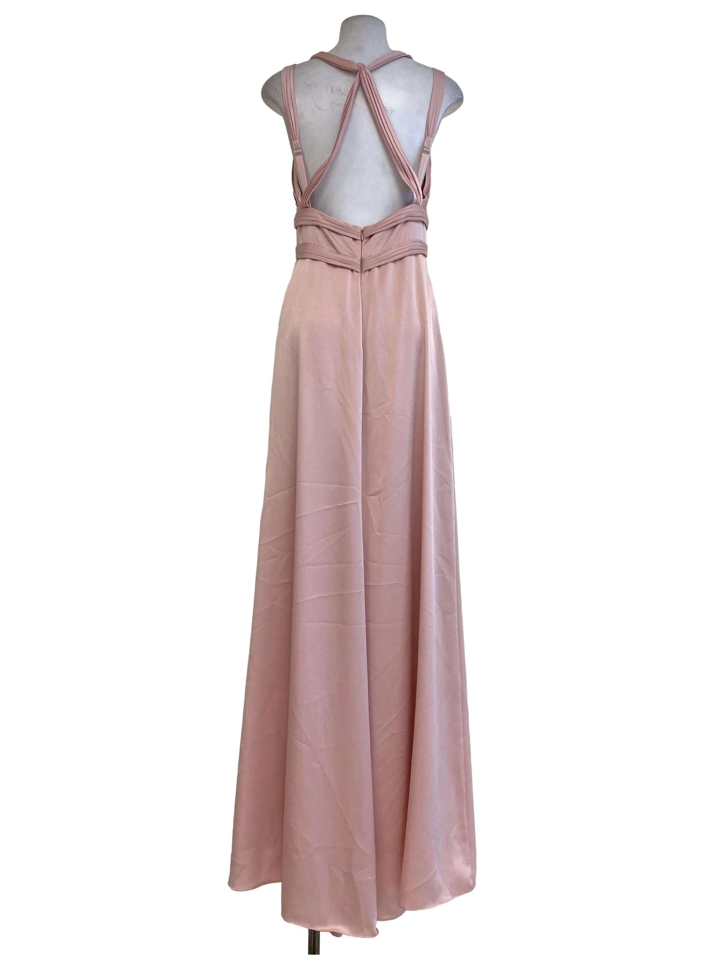 Pink Satin Maxi Dress